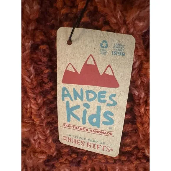 NWT OS Andes Kids Fair Trade Handmade Knitted Monster Hat Beanie Alpaca Blend - Picture 4 of 5